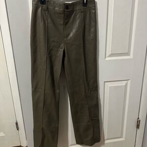 Zara olive leather pants